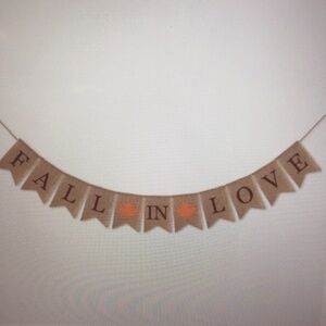 Fall In Love Burlap Banner wedding shower party